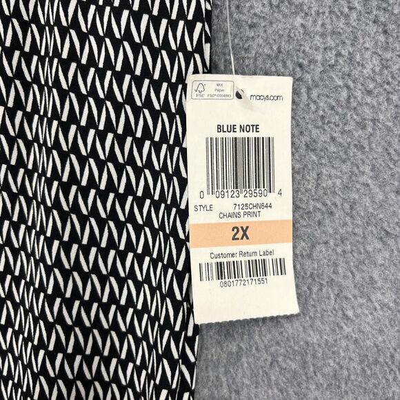 Alfani Pants Womens 2X Plus Black White Chain Print Wide Leg Pull On Made in USA - Picture 10 of 16